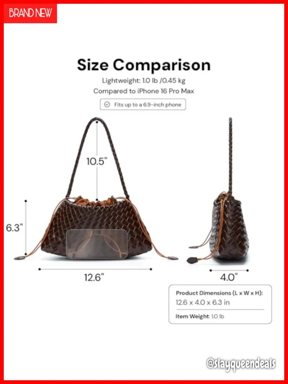 Vegan Leather Woven Hobo Shoulder Purse Drawstring Braided Strap